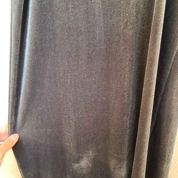 Bradely Michelle Dress Womens 2XS Gray Velvet Velour Fitted Sheath Midi Casual - Picture 9 of 12